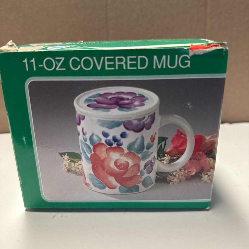 Kingbridge International Floral Ceramic Covered Mug